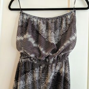 Strapless B&W Printed Jumpsuit